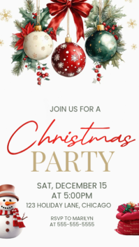 สีขาว Christmas Party Invitation Instagram Story Template