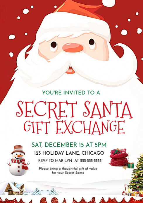 secret santa Template | PosterMyWall