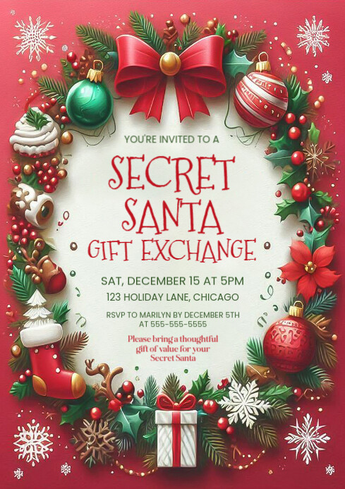 secret santa Template | PosterMyWall