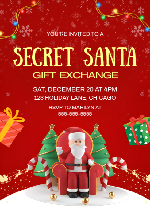 secret santa Template | PosterMyWall