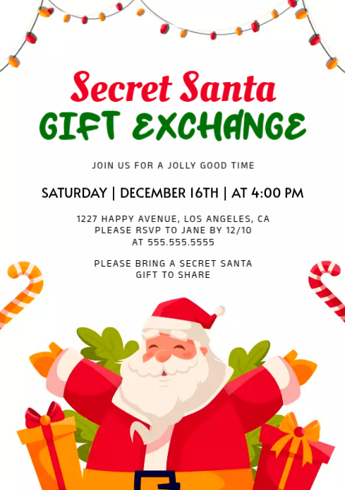 secret santa Template | PosterMyWall