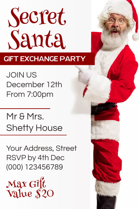 Secret Santa Template | PosterMyWall