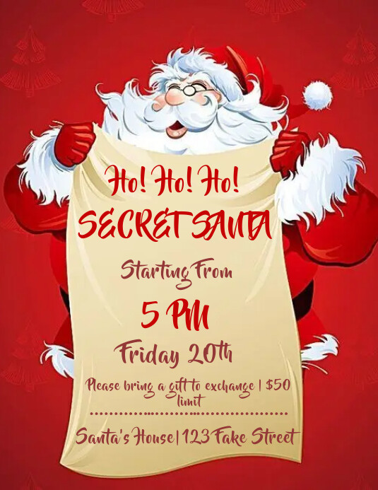secret santa Template | PosterMyWall
