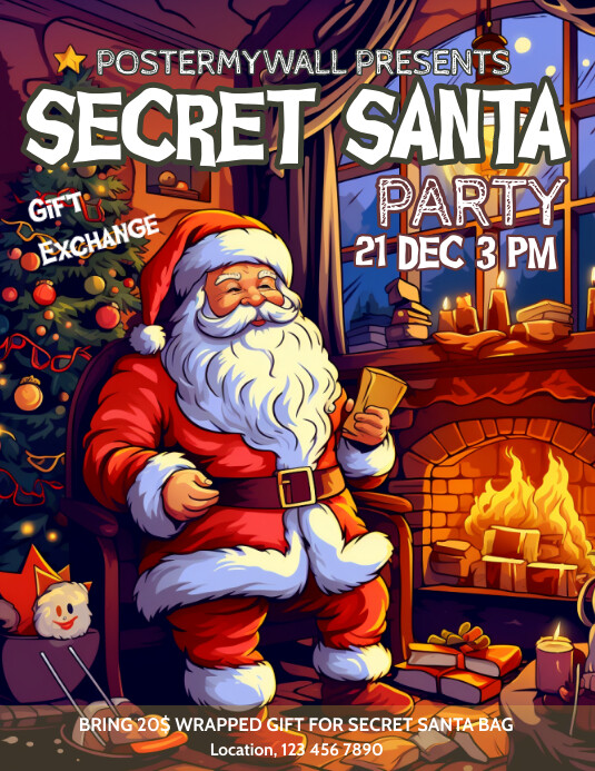 Secret Santa Template | PosterMyWall
