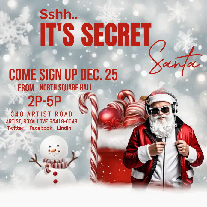 Secret Santa Flyer & Raffle Ticket Template | PosterMyWall
