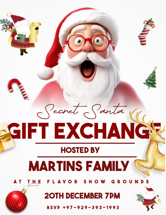 secret santa flyer Template PosterMyWall