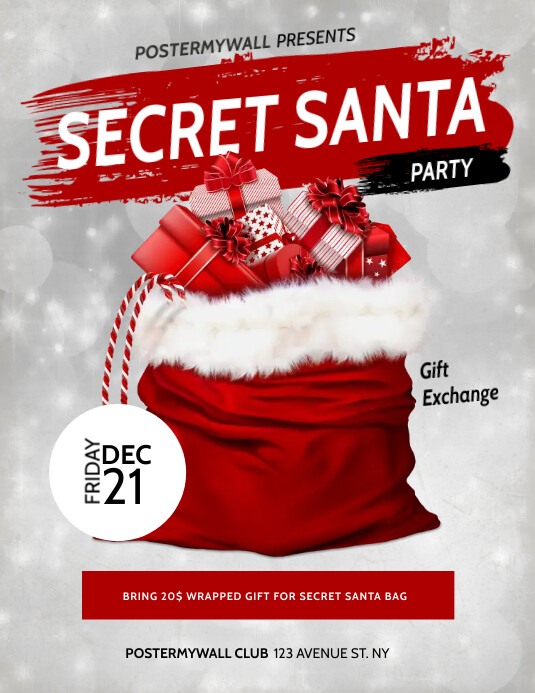Secret Santa Flyer Template PosterMyWall