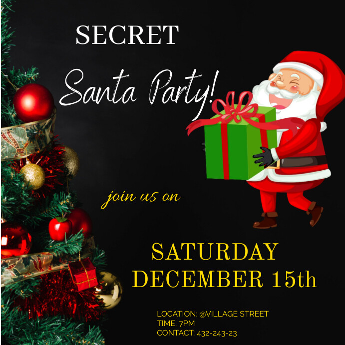 SECRET SANTA FLYERS Template PosterMyWall
