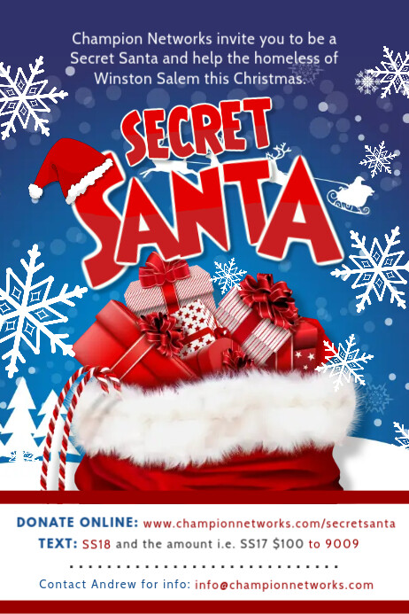 Secret Santa Fundraiser Poster Design Template | PosterMyWall