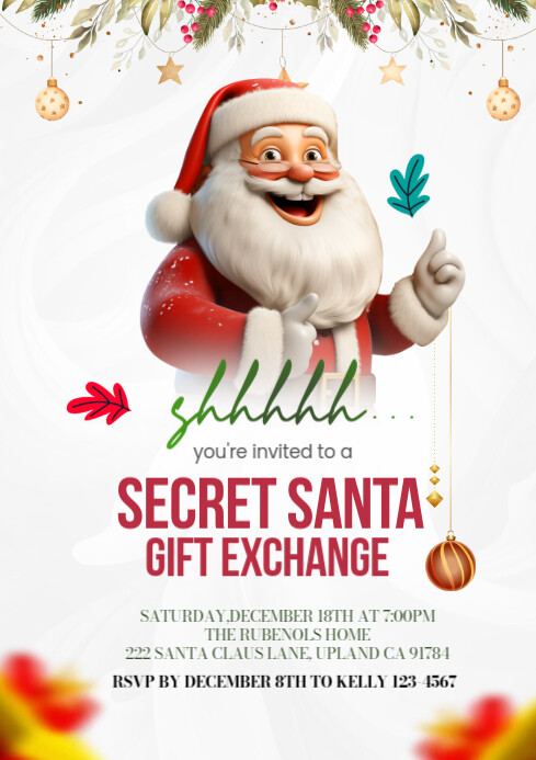 Secret Santa Gift Exchange Template | PosterMyWall
