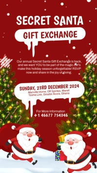 secret santa gift exchange Digital Display (9:16) template