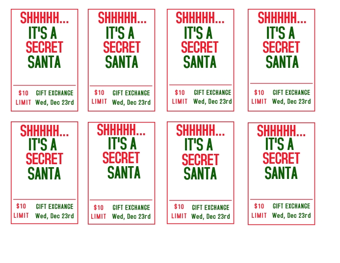 Secret Santa Gift Exchange Flyer (US Letter) template
