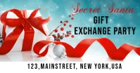 Secret Santa gift exchange flyer ad design Imagen Compartida en Facebook template