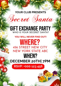 Secret Santa Gift Exchange Party A1 template