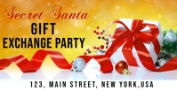 Secret Santa gift exchange poster ad design Facebook Shared Image template