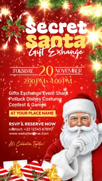 secret santa gift exhange Template | PosterMyWall