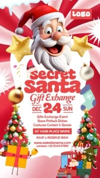 Secret Santa Gift Exhange Event Template История на Instagram