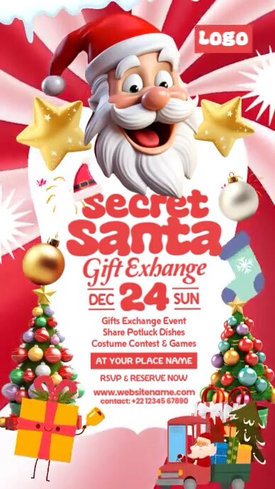 Secret Santa Gift Exhange Event Template | PosterMyWall