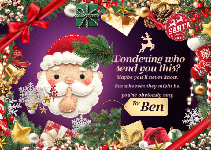 Secret Santa Gift Post Card Template | PosterMyWall