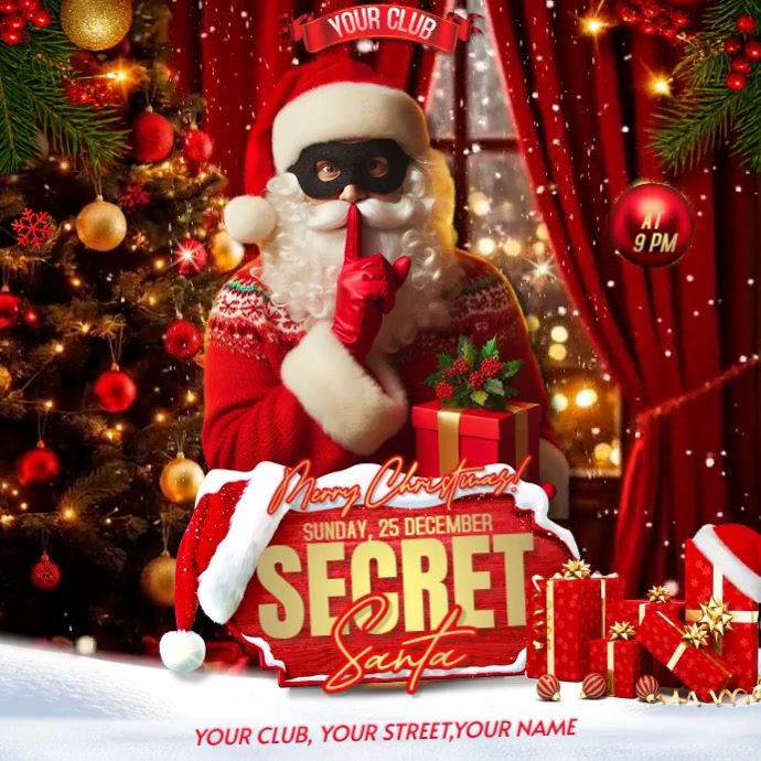 Secret Santa Instagram Post Modelo | PosterMyWall