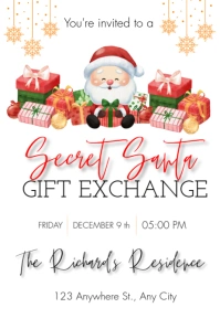 Secret Santa Invitation Poster template