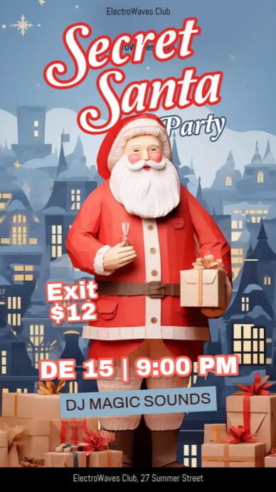 Secret Santa party Template | PosterMyWall
