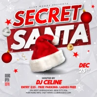 Secret Santa party invitation flyer templates for Instagram