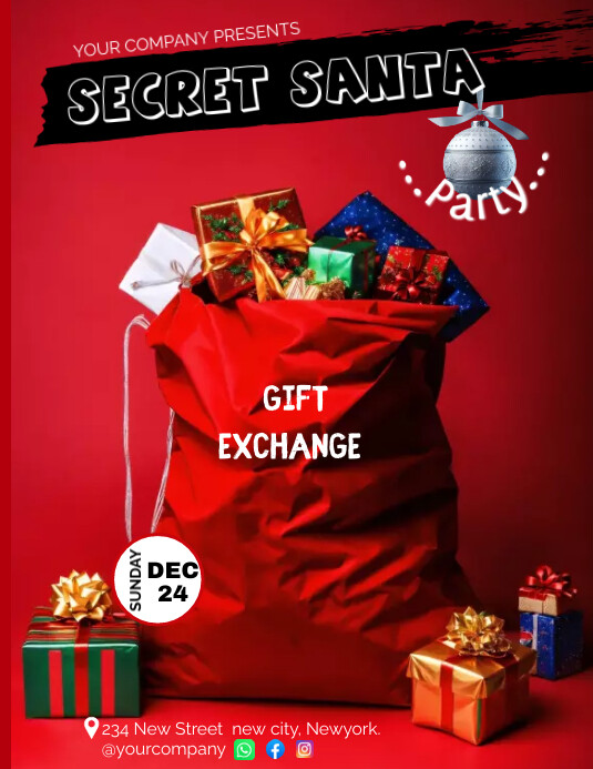 Secret Santa party template | PosterMyWall