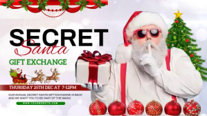 White Secret Santa Gift Exchange Digitalt display Template