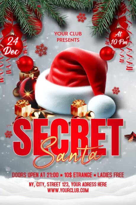 Secret Santa Poster Template | PosterMyWall