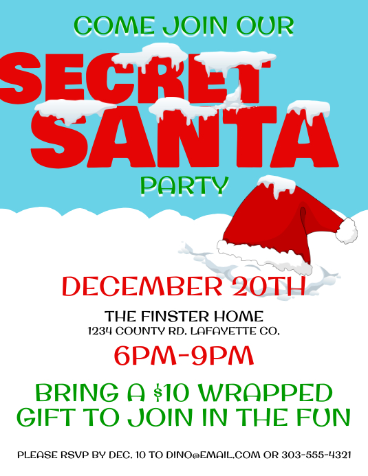 Secret Santa Flyer (US-Letter) template