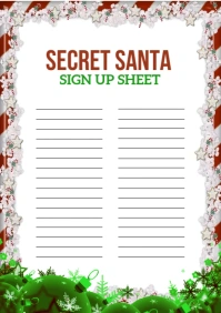 Secret Santa Sign-Up A4 template