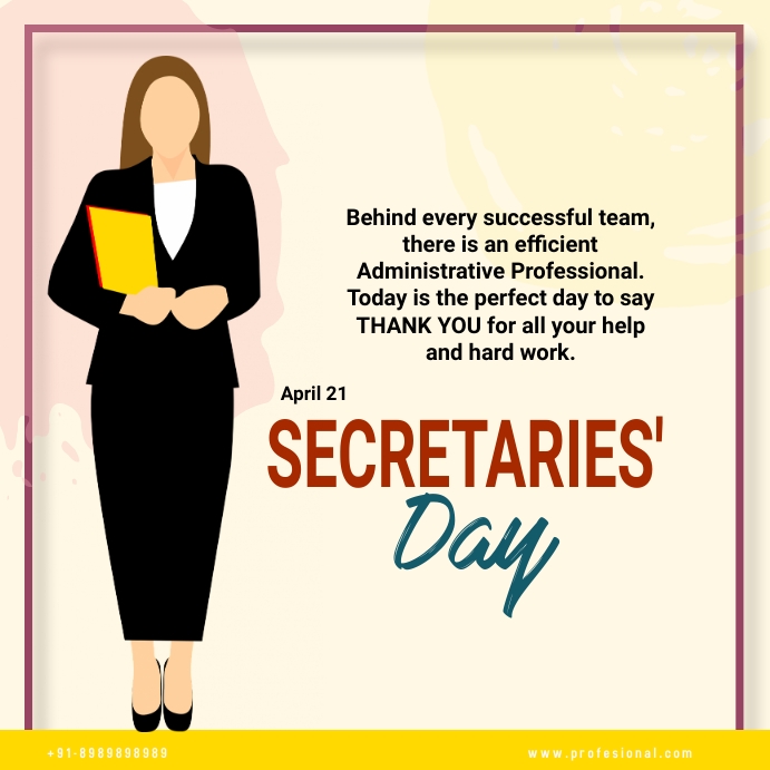 Secretaries' Day Template | PosterMyWall