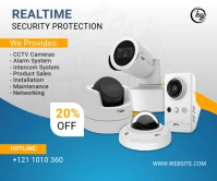security camera sale post Large Rectangle template