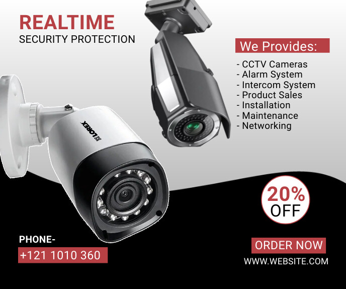 security camera sale post Large Rectangle template