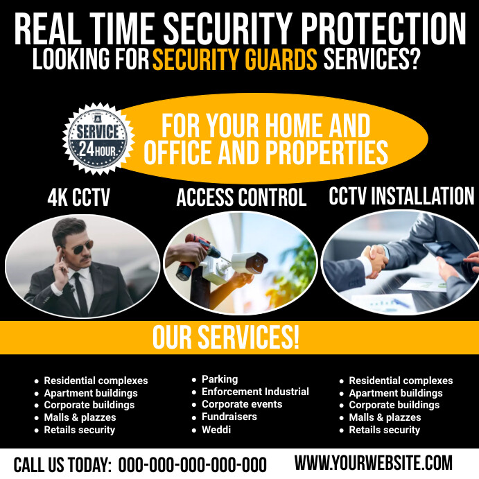 Security flyer Instagram Post template