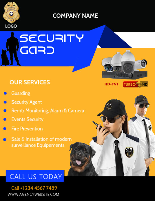 Custom Security Posters security guard agency poster Template | PosterMyWall