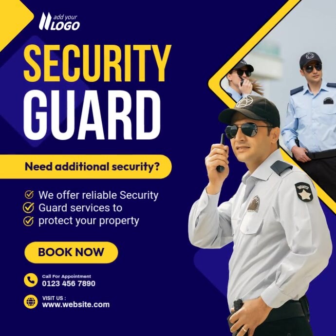 security guard Instagram Post template