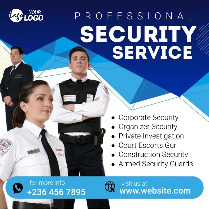 Security Ad Examples Plantilla de Security Guard Service Banner ad | PosterMyWall