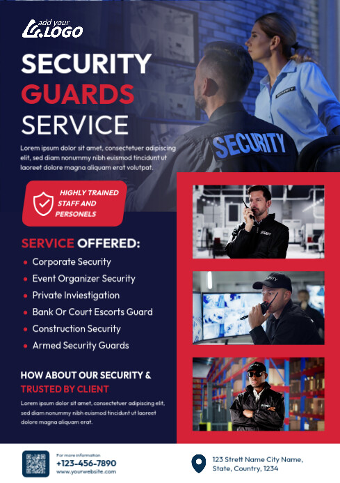 Security Guard Service Flyer A4 template