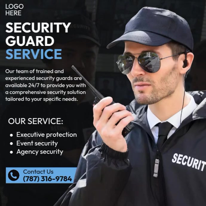 Security Guard Services Ads Template | PosterMyWall