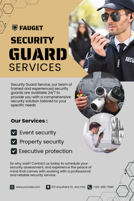 security guard services template | PosterMyWall