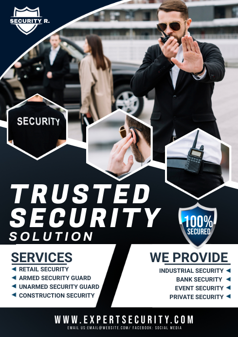 security service flyer A4 template