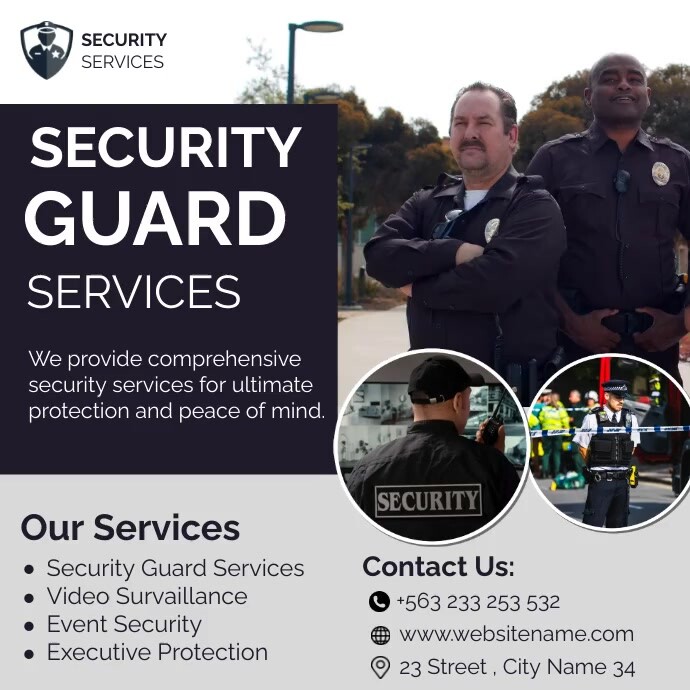Custom Security Posters security services video poster template | PosterMyWall