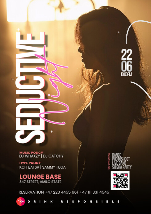 Seductive Night Poster A4 template