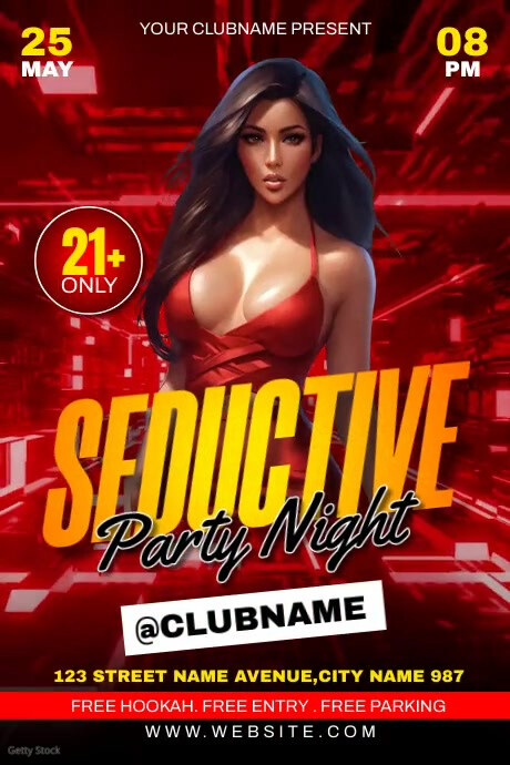 Seductive Party Night Poster template