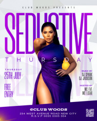 Seductive Thursday night club party event flyer template Facebook post Instagram Portrait