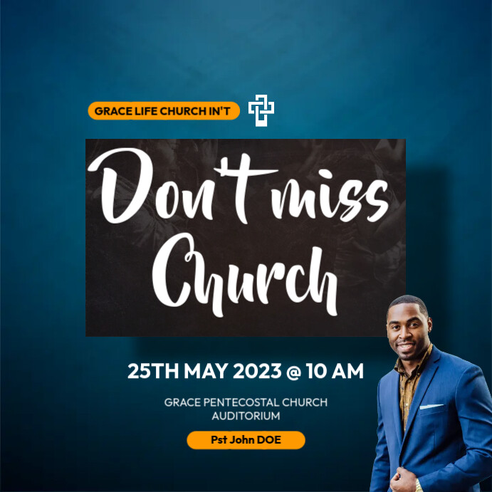 see you in church Instagram Post template