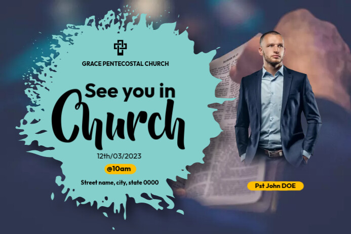 see you in church Label template