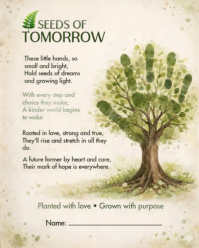 Seeds of Tomorrow – Inspirational Children Growth & Keepsake Wall Art Template Instagram Portrait